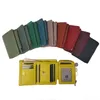 Wallets Coin Purse Genuine Cow Leather Trifold Short Wallet Fashion Soft Cowhide Multi Card Holders Zipper Pocket Woman Clutch Purses