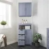 Bathroom Sinks Wooden Floor Cabinet Multiple Tiers Storage Organizer Gray 231204