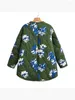 Women's Trench Coats Flower Print Ladies Autumn Fashion Double Side Wear Loose Green Parkas Womens Winter Single Breasted Furry Long Jacket