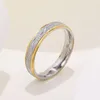 Wedding Rings 4mm Couple Lover Engagement for Women Men Stainless Steel Ring with Zircon Korean Style Jewelry WC033 231205