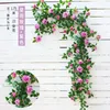 Decorative Flowers 1.75m Star Rain Simulation Rose Vine Air Conditioning Pipe Wall Decoration