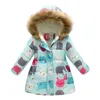 Manteau filles doudounes enfant imprimé plus velours épais vêtements d'extérieur enfants vêtements automne hiver garçon chaud col de fourrure manteaux à capuche 231205