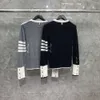 タイムブレートレディースTBセーター秋/冬の新しいカフカフカラーホワイトラウンドネックドッグ編み長い袖
