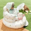 Bathing Tubs Seats Baby Inflatable PVC Sofa Chair Cartoon Bear Floral Portable Bath Swimming Pool Children Seat for Travel Ride-ons Pool Toys 231204