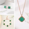 Colar de designer Conjunto de colar de trevo de quatro folhas com pingente pulseira brinco ouro prata mãe de pérola verde van cleef colar de trevo corrente de moissanite