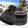 Ball Caps Dames Winter Winddicht Warmer Hals Hoed En Handschoenen Set Japanse Harajuku Stijl Sneeuwvlok Gebreide Echarpe Hiver Femme