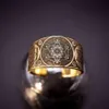 Vintage Archanioła Metatron Warrior Knight Angel of Life Regulowane pierścienie dla mężczyzn Salomon Kabbalah Ring Amulet Aesthetic253h