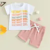 Set di abbigliamento per bambini abiti da bambino vestiti a manica corta camicia di compleanno cortometraggi casual set 2 pezzi abiti estivi da tuta estate