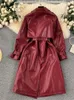 Zweiteiliges Kleid SINGREINY Herbstmode PU-Lederjacken Damen Reverskragen Lange Ärmel Zweireihig Vintage Out Wear Dicker Mantel 231205