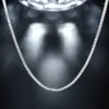 Подвески, 10 шт., оптовая продажа, ожерелье из стерлингового серебра 925 пробы, 16-24 дюйма, тонкая 2 мм, коробчатая цепочка для мужчин и женщин, высокое качество, модные вечерние ювелирные изделия, подарок