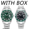 Roiex Submariner Relojes Relojes de lujo para hombre Mecánico automático 40 mm submarino Esfera verde Bisel de cerámica Correa deportiva de acero inoxidable Zafiro Resistente al agua M HB47