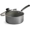 Casseroles 3-quart poêle antiadhésive gris poêle à couvercle en acier marmite livraison directe maison jardin cuisine barre à manger ustensiles de cuisine Othu9