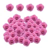 Flores decorativas mini cabeças de arranjo de flores de rosa artificial para bolo de festa artesanato diy
