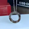 Luxury Fashion Necklace Designer Jewelry partyHigh version Sterling Silver Plated K Rose Gold Round Cake Women's Classic Three Diamond Collar