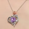 Girl's Trendy 1pc Rose Heart Enamelled Accessory Necklace for Christmas Girl Daughter Baby