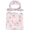 Couvertures 2023 Marque Né Enfant Bébé Bébé Floral Swaddle Wrap Couverture D'emmaillotage Avec Bandeau Doux Sac De Couchage Chaud