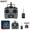 HOTRC HT-6A 2.4G 6CH 송신기 FHSS 6CH 수신기 F-06A Mode2 왼쪽/오른손 6 채널 리모컨 RC FPV 드론