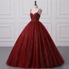 Bury Ball Shiny Gown Quinceanera Dresses Sexy Spaghetti Straps Backless Sequins Appliques Ong Prom Evening Gowns for Teens BM3505 S s