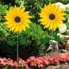 Girassol amarelo moinho de vento decoração criativo ferro forjado girassol girador esculturas jardim quintal gramado moinho vento decorações q08297g