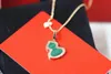 Toppkvalitet varmhalsband Rose Gold Sparrow Hole Stone Gourd Necklace 925 Sterling Silver Plated 18K Gold Material Diamond Necklace Green and Red Two Colors