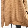 Women's Sweaters Top End Women Fashion Pure Cashmere O-neck Long Sleeve Twists Knitted Sweater Elegant Lady All Match Loose Pullover Jumper