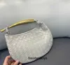 Designer Botega V luxury bag Fashion Bags Authentic Month Turn Wrist Metal Half Shark Bag Light VersiROKW