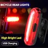 Luces de bicicleta Iluminación de bicicleta Lámpara recargable USB Cola trasera LED Linterna impermeable Linterna de ciclismo para 231206