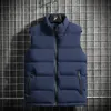 Herrenjacken Herren Weste Jacke warme ärmellose wasserdichte Reißverschlussmantel Standup Kragen Freizeit Weste Brand Kleidung Winter 231205