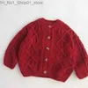 Cardigan Toddler Autumn Dziewczęta Knitte Sweter Baby Boys Christmas Red Cardigans Emesy Dzieci Ubrania Dzieci Zgęstotnij Kurtka z dzianiny Q231206