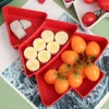 Ensembles de vaisselle Conteneur Assiette de fruits d'arbre de Noël Conteneurs de cupcakes Plateau sec multi-grille PP Forme de Noël