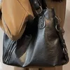 Abendtaschen Weibliche große Umhängetasche Schwarz Öl Wachs Leder Damen Casual Shopper Tote Handtaschen Chic Breiter Riemen Damen Reißverschluss Schulter 231206