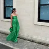 2024 elegante vestido de aniversário de noite verde sem alças recorte reto feminino cetim formal vestidos de festa de baile abendkleider robe de soriee