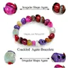 Charm armband grossist-7 chakra helande kristaller naturliga sten chips enstaka sträng kvinnor ametyst jasper agate lazi reiki drop de dhn1i