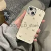 Mobiltelefonfodral kvällspåsar ins koreanska söta 3d vit pärla kreativ telefonfodral för iPhone 14 13 12 11 pro max x xr pläteringslins skydd mjuk täckning funna j231216