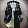 Men's Jackets Fashion Casual Coat Medium Length Fleece Thick Warm Cashmere Pint Hooded Jacket Men High Quality Waterproof Tops Clothing