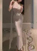 Sukienki swobodne letnie kobiety bodycon seksowna sukienka midi kantar elegancki solidny wieczorowy klub imprezy vestidos żeńska elegancka szlafrok