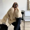 Women's Fur Street Fashion Week Luxury Thick Warm Lapel Faux Coat Women Winter 2023 Fluffy Short Jacket