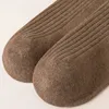 Men's Socks High Quality Autumn Winter Mens Pure Cotton Warm Knitted Stripe Solid Color Male Casual Japanese Korean 6 Pairs 231205