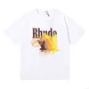 Designer t Shirts Mens Shorts Pattern Tops Summer Short Sleeve Women Clothing Graphic Tees Tshirt Hip Hop Letter Graffiti Print Loose Rhude Causal Pant O8T2