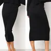 Skirts Skorts Women Knitted Autumn Bodycon Long Skirt Sexy Black White High Waist Tight Women Maxi Elegant Party Club Wear Pencil Skirts 231206