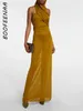 Casual Dresses Resort Hooded Backless Maxi Dress Elegant Sexy Evening Party Outfits Cross Halter Long For Women
