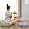 Cushion/Decorative Solid Color Linen Round Floor Cushion Yoga Seat Meditation Cushion Balcony Window Tatami Floor Cushion Grey Red