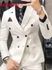 Мужские костюмы Пиджаки 25 цветов Пиджак S7XL Свадебное платье Формальный деловой тонкий мужской пиджак в клетку Полосатый однотонный пиджак 1 шт. 231206