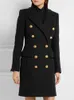 Women's Jackets HIGH STREET est FW Fashion Designer Overcoat Women's Classic Lion Buttons Double Breasted Slim Fitting Wool Coat 231205