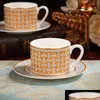 Cups Saucers Classic European Bone China Coffee And Tableware Plates Dishes Afternoon Tea Set Home Kitchen With Gift Box Drop Delivery Dh41H