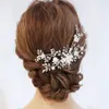 NPASON Charming Bridal Floral Hair Vite Perle Pettine da sposa Accessori per capelli Accessori per capelli da donna Prom Copricapo W01043500