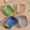 Other Cat Supplies Cat Litter Box Design Semi-enclosed Sandbox Big Space Toilet Prevent Splash Tray Goods For Kittens Big Sand Litter Cat Bedpans 231206