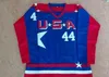 Vintage Team USA Mighty Ducks D2 Movie Hockey 96 Charlie Conway 44 Fulton Reed 21 Dean Portman Jerseys SIDCHED Billiga Red Blue Alternate