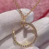 Luxury Fashion Necklace Designer Jewelry PartyHigh Version K Rose Gold Nail Full Diamond Women's Platinum Inlaid Shaped Tail Smooth