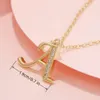 Copper 1PC Golden Fittings Rhinestone Decor Alphabet Pendant Adjustable Necklace